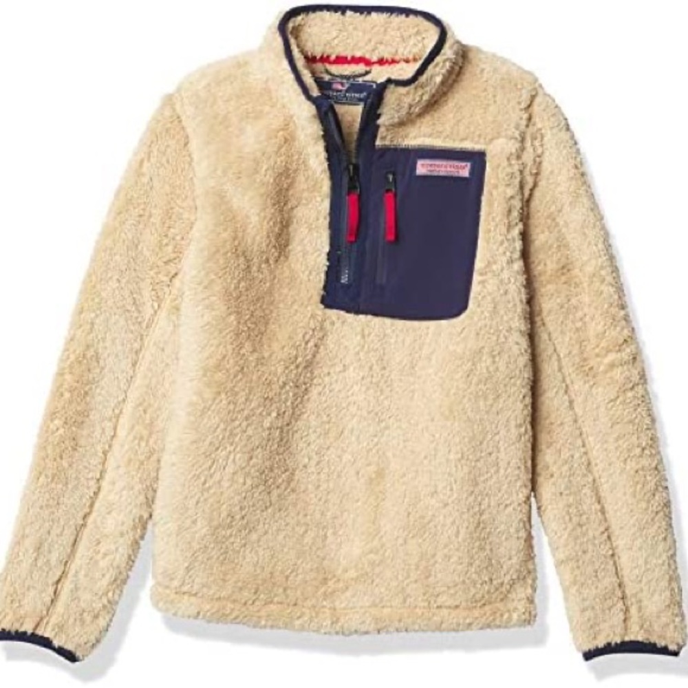 Boys Sherpa Vineyard Vines 1/4 Zip Sz L